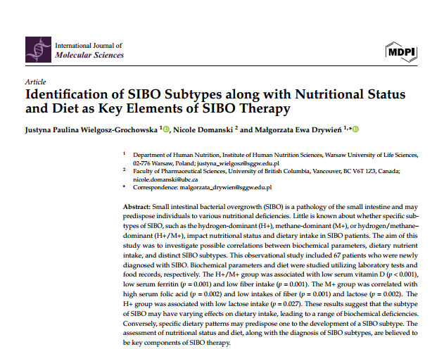 前沿论文|SIBO亚型识别联合营养状况与饮食干预是SIBO治疗的关键要素